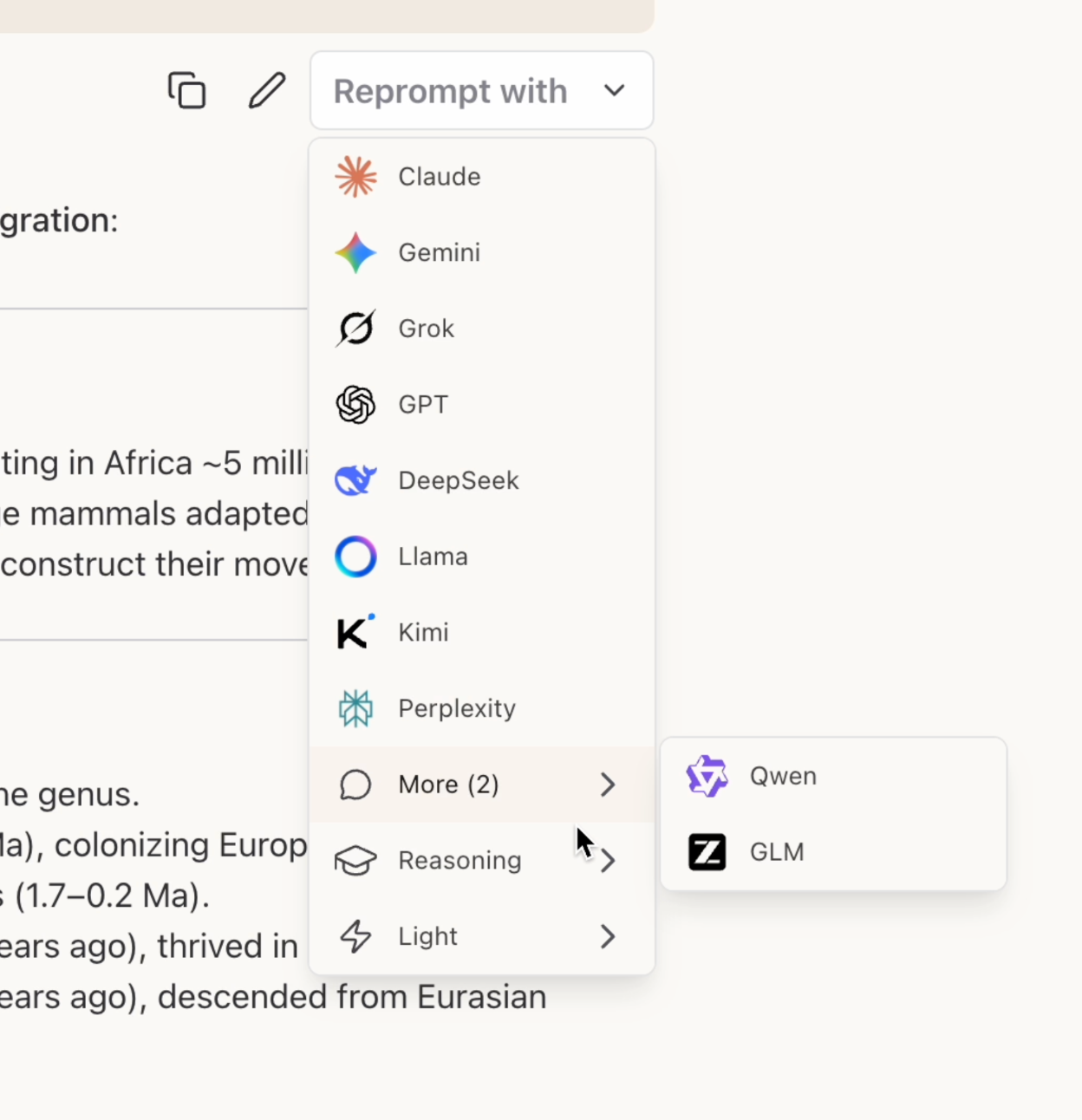 One-click reprompting
